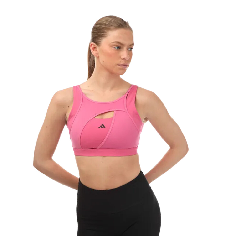(XS A-C, Pink) Adidas Womens/Ladies Power Impact Luxe Medium Support Sports Bra