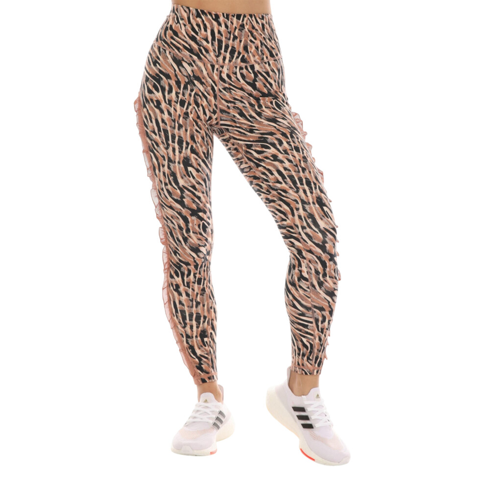 (10 UK, Ecru) Adidas Womens/Ladies Yoga Studio Animal Print 7/8 Leggings