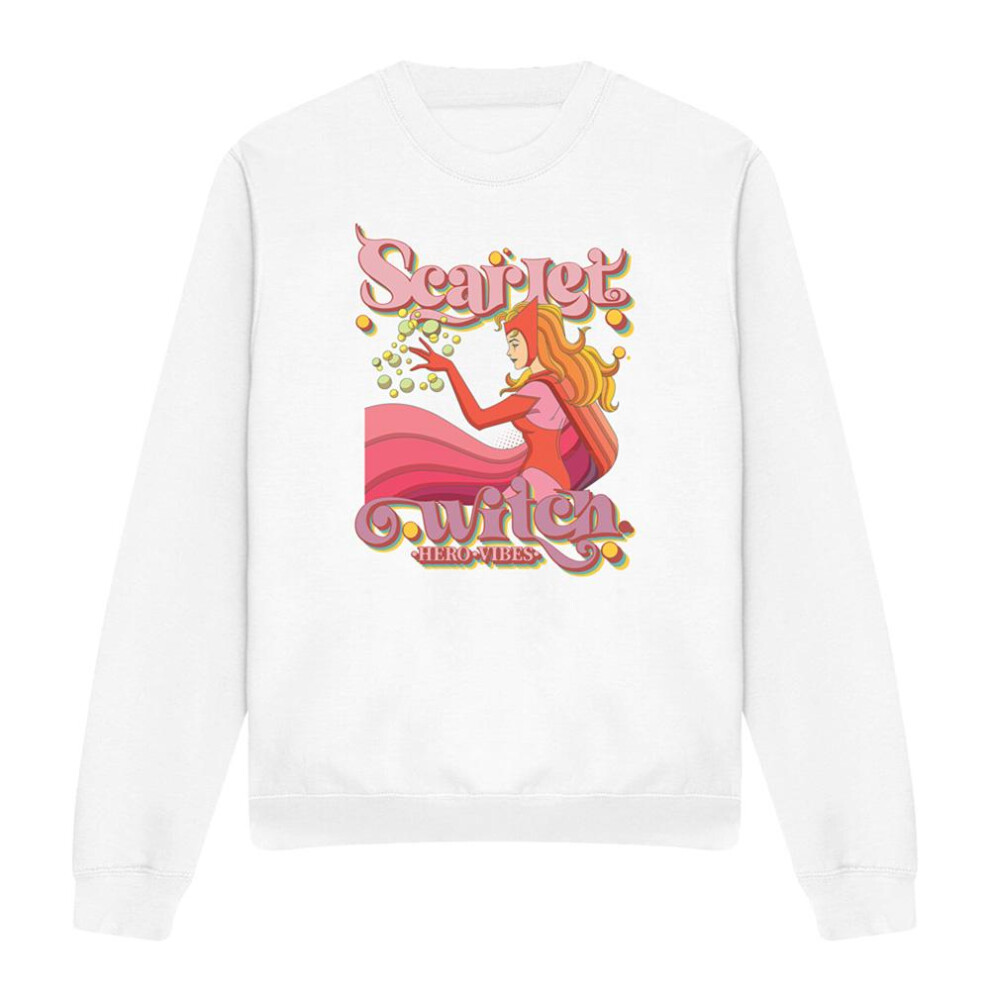 (XXL, White) Marvel Unisex Adult Hero Vibes Scarlet Witch Sweatshirt