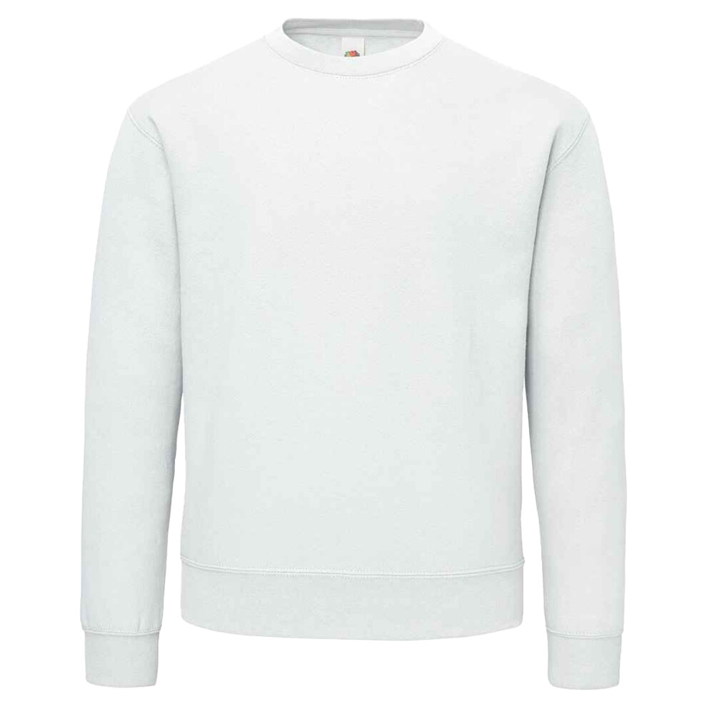 Fruit Of The Loom Men's White (Xxl, ) Supercotton Plain Sweatshirt
