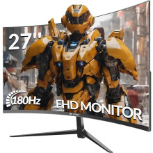 CRUA 27" 165Hz/180Hz Curved Gaming Monitor, FHD 1080P VA Screen, 99% sRGB Computer Monitors Support FreeSync, PC Monitor