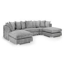 (Grey) London U Shape Scatter Back Corner Sofa