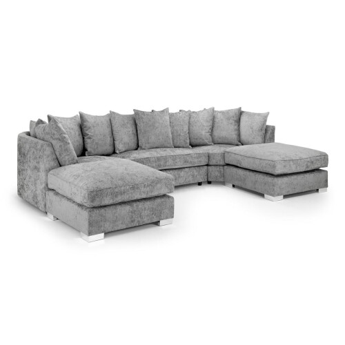 Snugg Furniture (Grey) London U Shape Scatter Back Corner Sofa