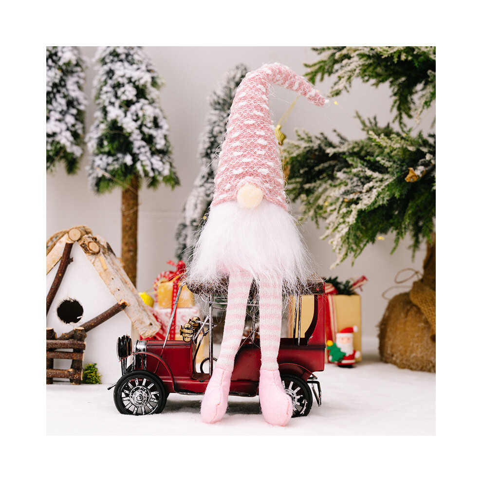 (Pink Striped Hat) Striped Knit Cheerful Hat Gnome Doll For Creative Christmas Scene Ideas Display-image-OPC-PGTXCG8-NEW