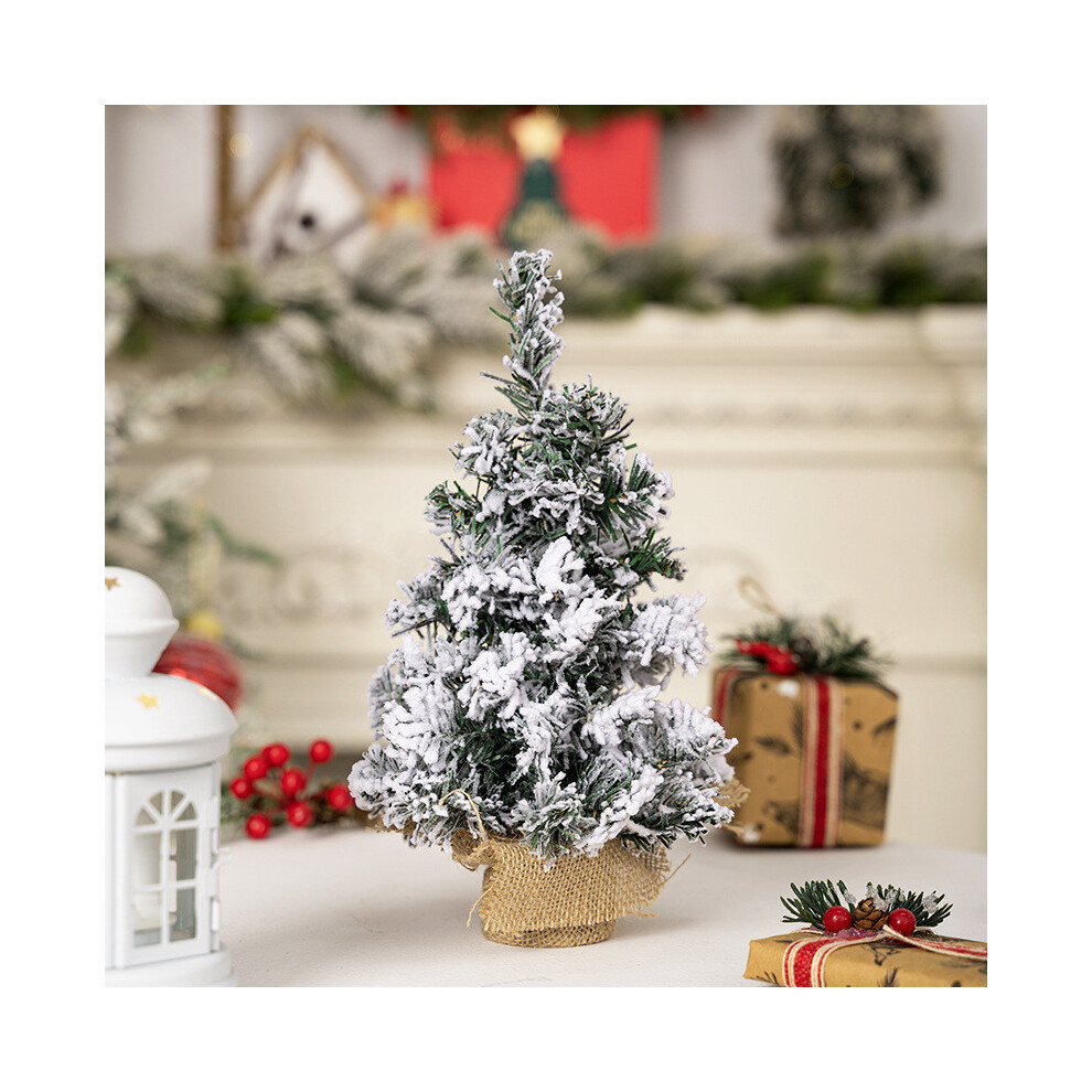 (Christmas Snow Tree 30CM) Faux Delightful Snow Christmas Tree 20cm Tabletop Ornament Ideal For Decorations Rustic Holiday-image-OPC-PGTXFF2-NEW