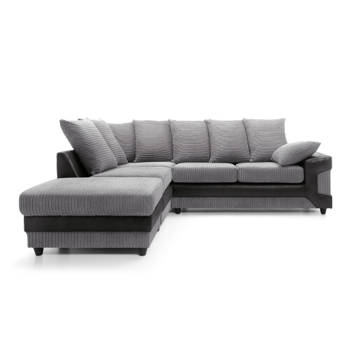 Snugg Furniture (Left Hand Corner, Black & Grey) Kensington Corner Sofa