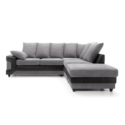 Snugg Furniture (Right Hand Corner, Black & Grey) Kensington Corner Sofa 2