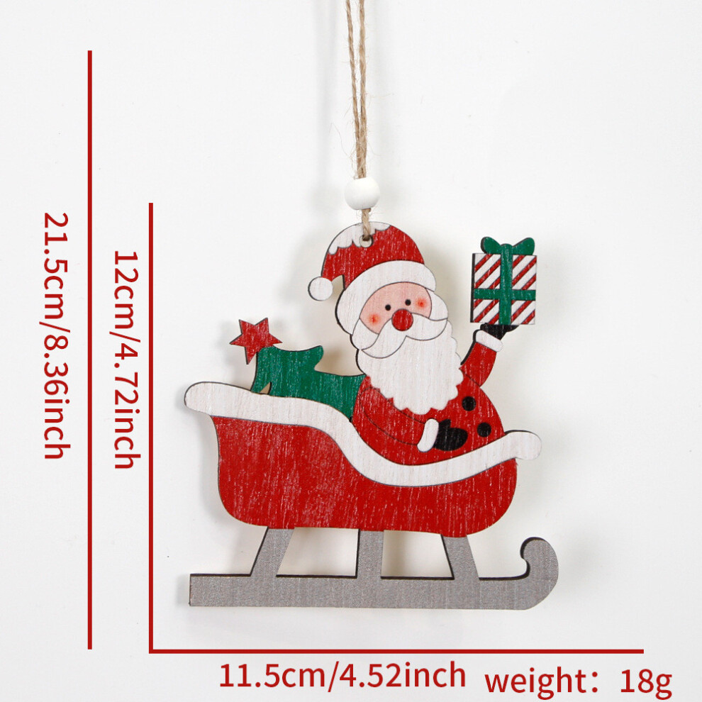 (Santa Sleigh) Charming Wooden Christmas Ornaments Featuring Laser Cut Santa Reindeer Designs Sleigh-image-OPC-PGTXRHW-NEW