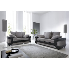 (3+2 Seater, Black & Grey) Kensington 3 Seater and 2 Seater Sofa