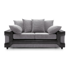 (3 Seater, Black & Grey) Kensington 3 Seater and 2 Seater Sofa
