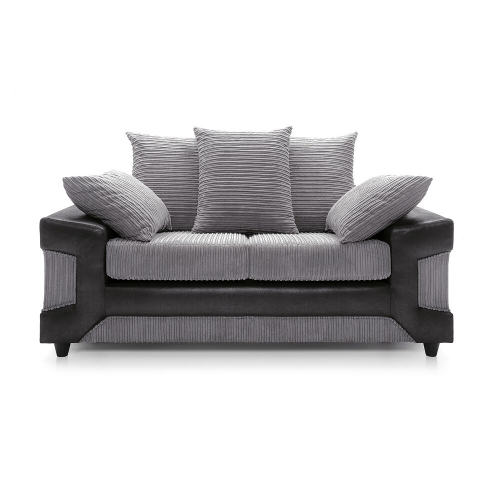 Snugg Furniture (2 Seater, Black & Grey) Kensington 3 Seater And 2 Seater Sofa Black,Grey
