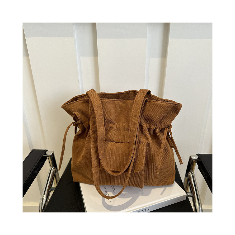 (Brown) Large Trendy Modern Capacity Bucket Bag For Women Perfect Commuting For Everyday-image-OPC-PGTXXYK-NEW