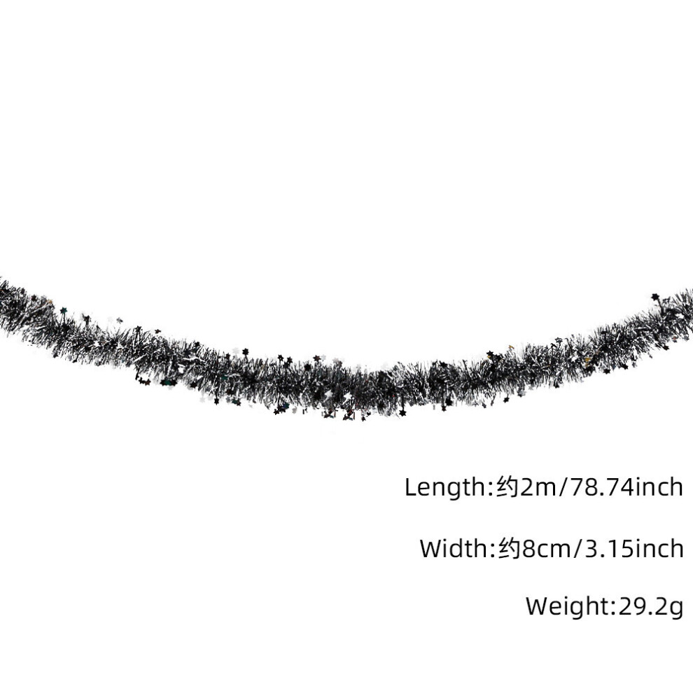 (Black Fur) Versatile Tinsel Pet Ribbon In Rose Gold Silver And Black For Decorations Festive-image-OPC-PGTXZ9Z-NEW