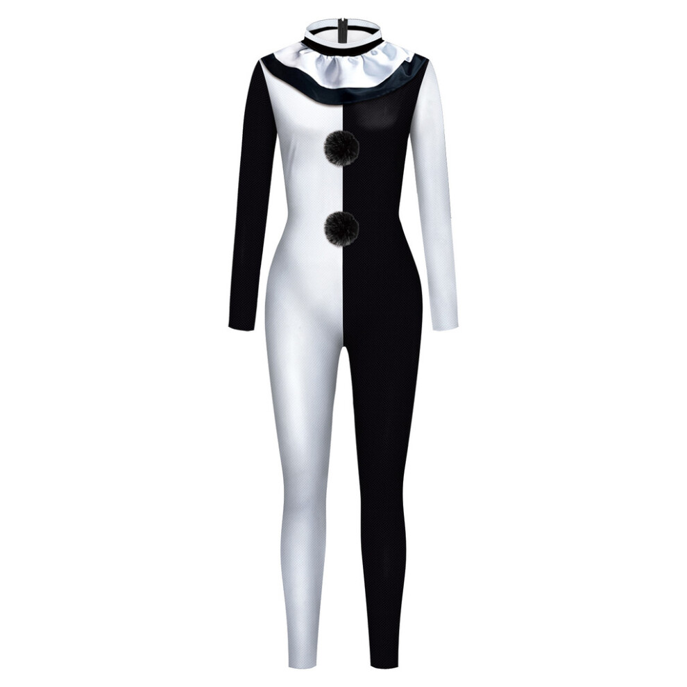 (Adult Terrifier, S) Cosplay 3 Terrifier Costume Adult Child Jumpsuit Halloween Horror Party Leotard