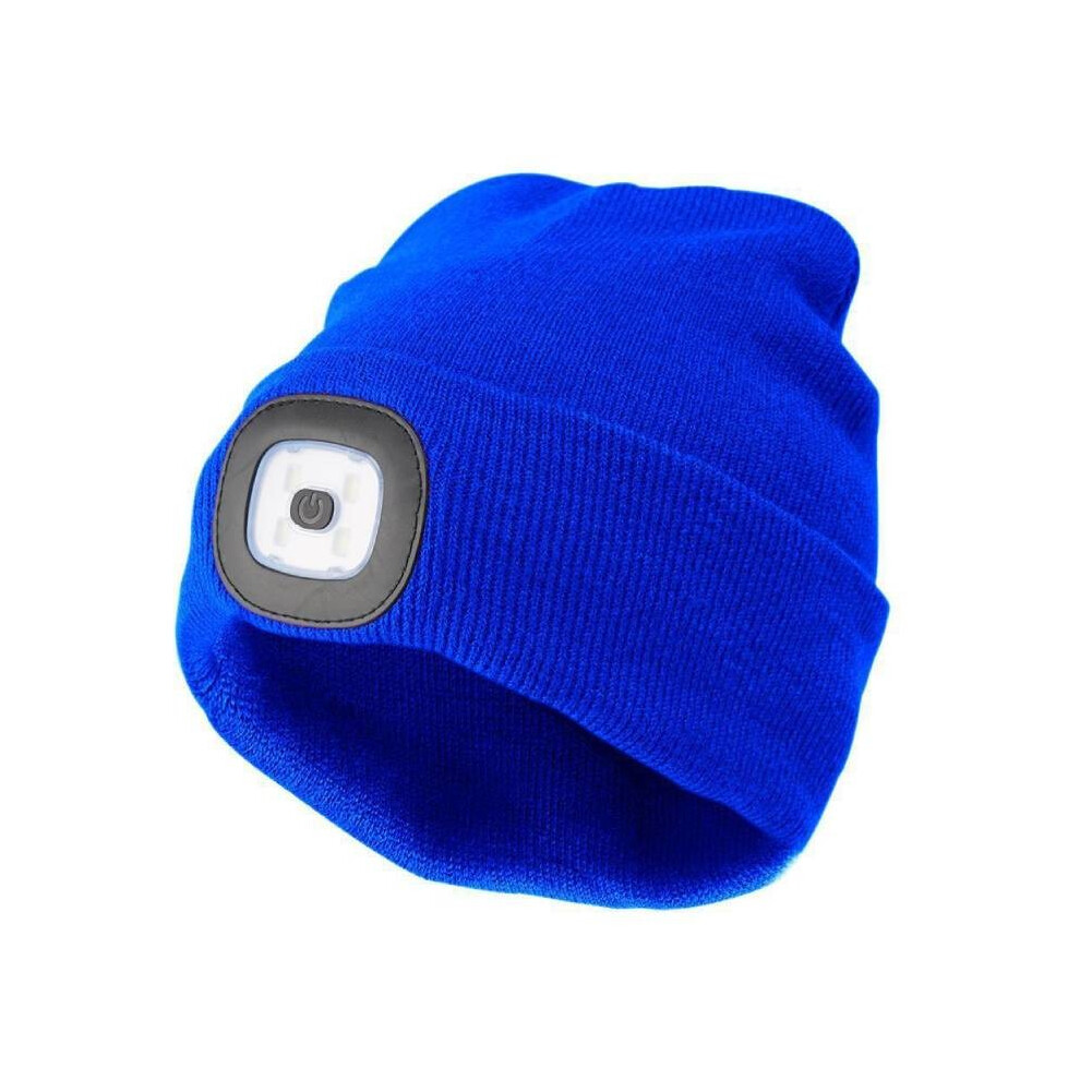 (Blue) Knitted Beanie Hat Led Lights Warm Lamp Unisex Cap High Gifts Power Fashion-image-OPC-PGTYD7C-NEW