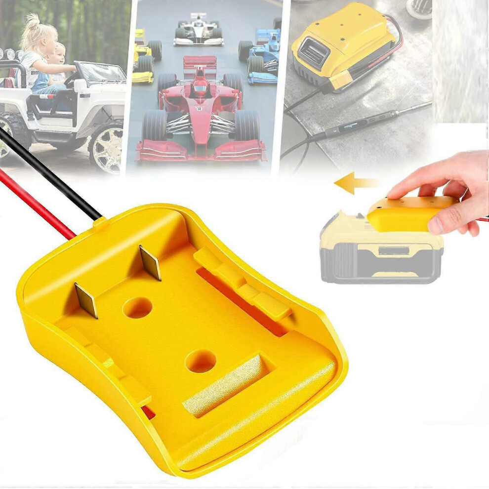 Adaptateur de batterie Dewalt 18V/20V Max vers connecteur d'alimentation 12AWG Robotics Yellow Battery Adapter