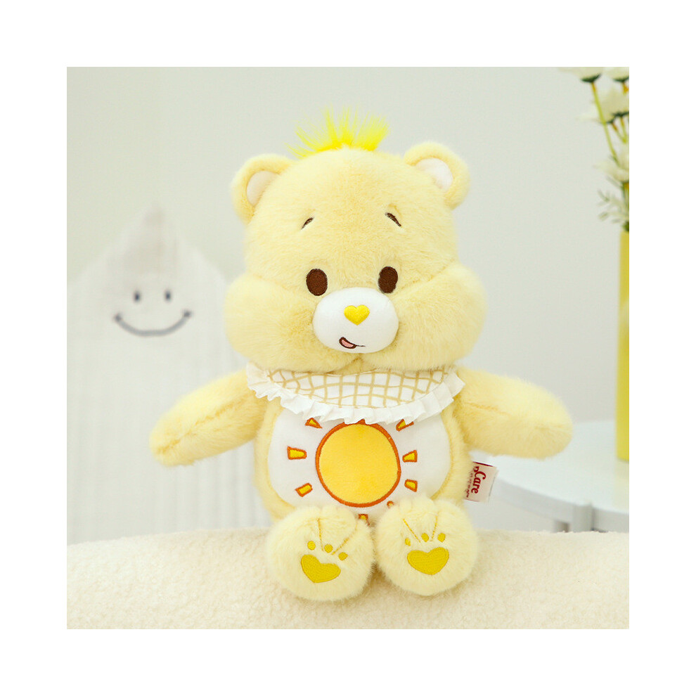 (Yellow) Loving Carebears Heart Rainbow Plush Toy Cartoon Stuffed Doll Gift Decoration Yellow