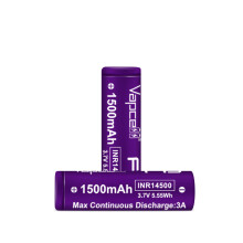 2x Vapcell F15 14500 1500mAh 3.7V Battery Flat Top