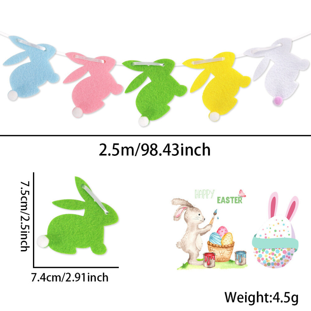 (Colorful Rabbit Felt) Whimsical Easter Celebration Decor With Colorful Felt Bunny Banners And Chick Stickers Cheerful-image-OPC-PGTYRQ8-NEW