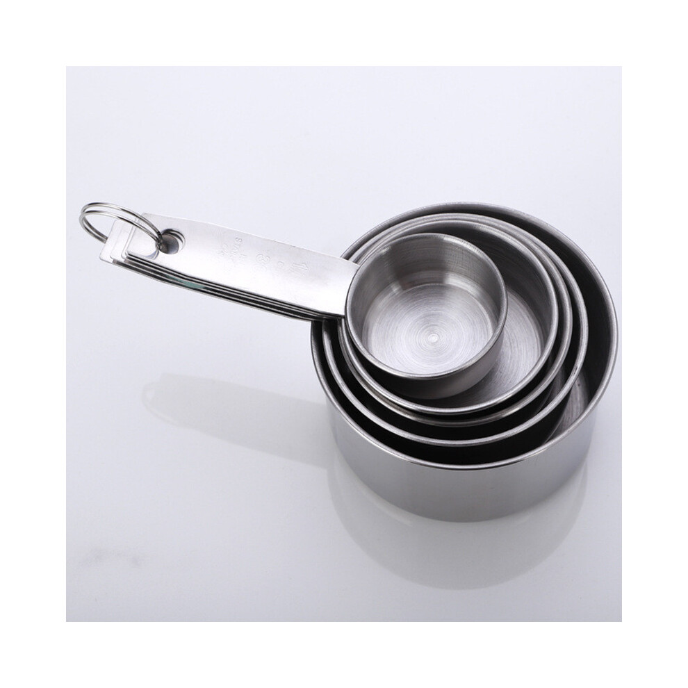 (StyleA) Steel Elegant Stainless Measuring Cup Set With Accurate Scale For Baking Cooking And