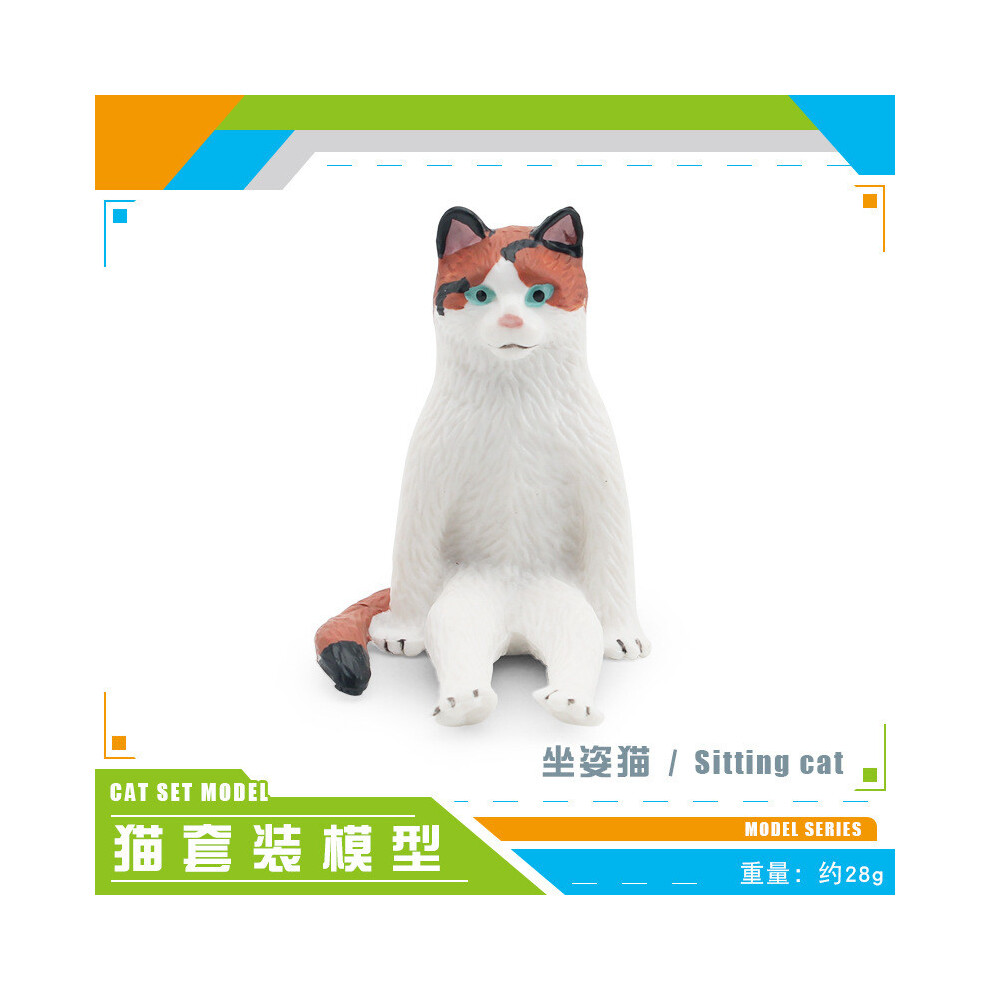 (Sitting Cat) Cat Lifelike Figurine Set With Eight Unique Styles Of Lying Sitting And Frolicking Cats For Display-image-OPC-PGTYY9R-NEW