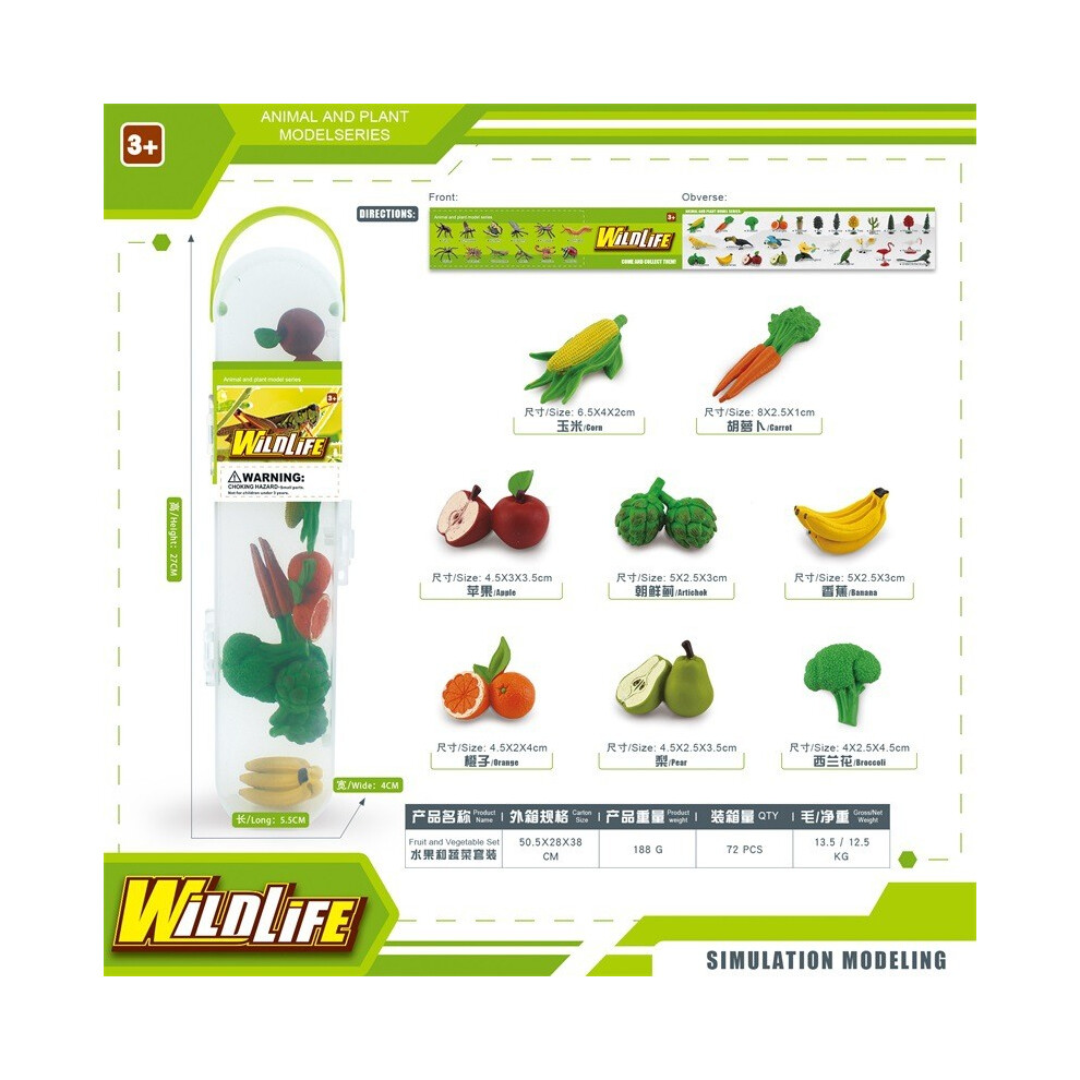 (Fruit Vegetable Set) Lifelike Bird Mini And Insect Model Collection Featuring Colorful Plant And Fruit Figurines For Display Desk-image-OPC-PGTYY9F-NEW