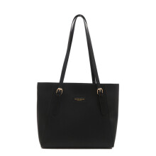 (Black) Functional And Chic Large Retro Tote Bag For Women With Double And Zipper Straps