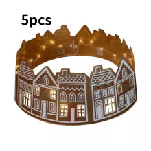 (66cm/25.98in) House Gingerbread Led Christmas Tree Collar Lighting Xmas Decoration Tree Skirt
