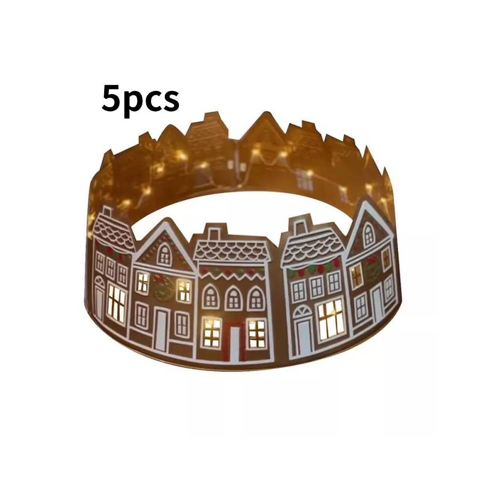 (66cm/25.98in) House Gingerbread Led Christmas Tree Collar Lighting Xmas Decoration Tree Skirt