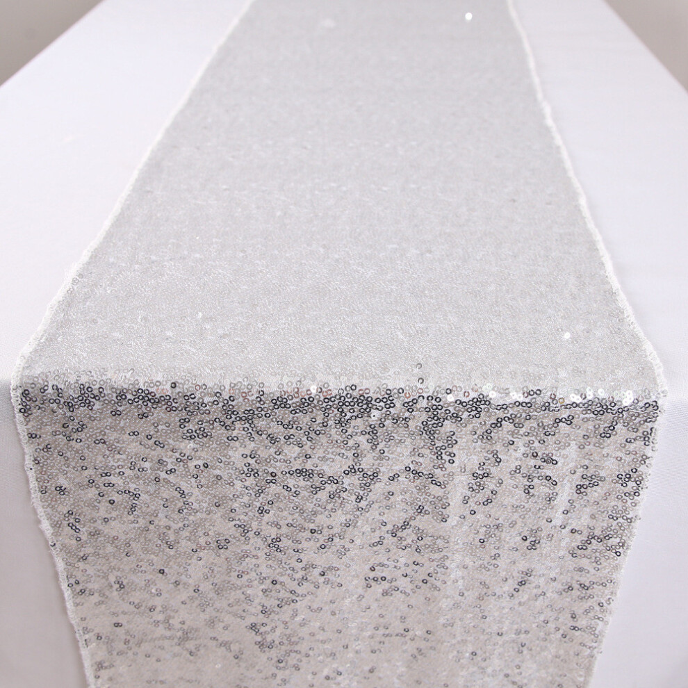 (30x180cm Silver Table) Designed Full Beautifully Sequin Table Runner In Multiple Colors Decor Holiday For-image-OPC-PGTZS5D-NEW