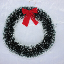 (35CM White Edge) Charming White And Green Bow Flower Wreath For Christmas Arrangements Stylish