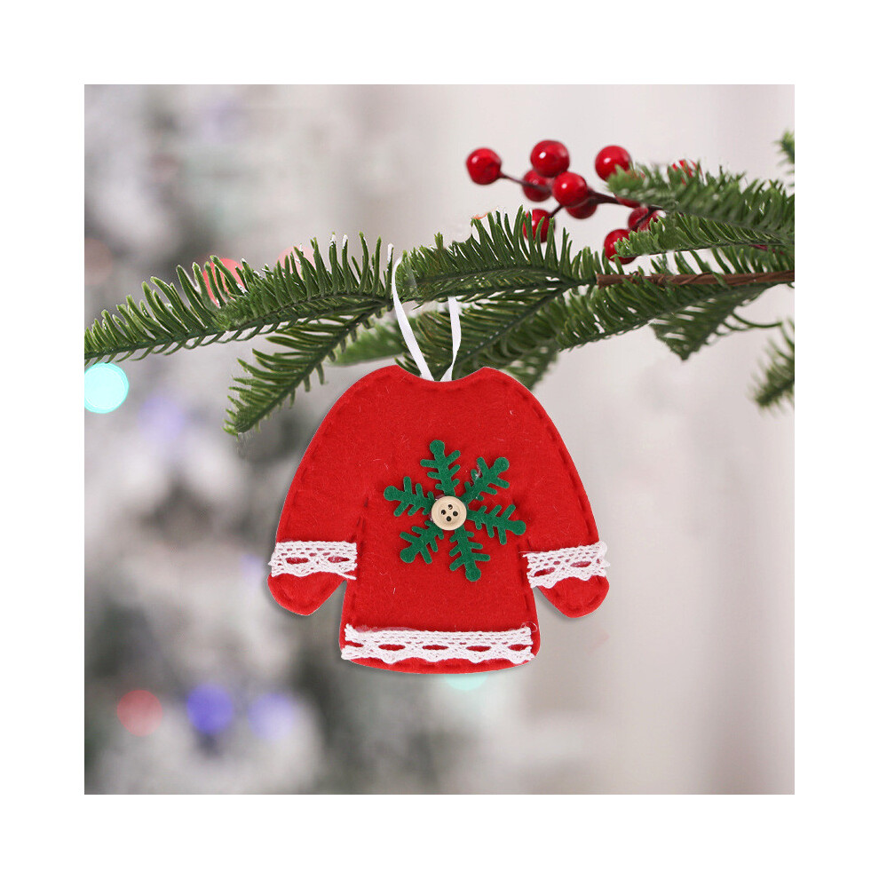 (Red Outfit) Christmas Decorations Whimsical Nonwoven Fabric Ornaments Featuring Santa Reindeer Candy Canes And Boxes Gift-image-OPC-PGV28ZB-NEW