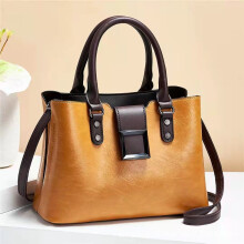 (Yellow) Elegant Daily Use Handbag For Women Featuring Stylish Color Block Design Roomy Compartments And