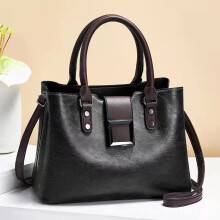 (Black) Elegant Daily Use Handbag For Women Featuring Stylish Color Block Design Roomy Compartments And