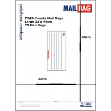 Mail Bags County Large Polythene mail Bag Pack of 25 bags 32x44cm C242
