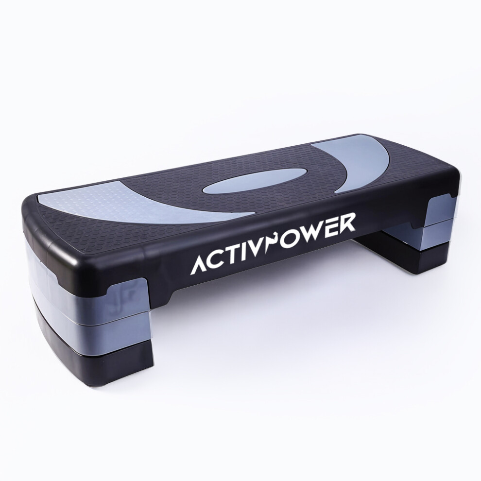 ActivPower Aerobic Stepper 3 Level Stepper Non-Slip Step Board for Workout, Step Aerobics, Gym Step
