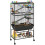 PawHut (L) PawHut Hamster Cage, Gerbil Cage on Wheels with Storage Shelf 2