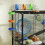 PawHut (M) PawHut Hamster Cage, Gerbil Cage on Wheels with Storage Shelf 9