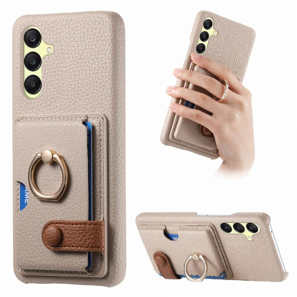 (Khaki ) Case For Samsung Galaxy A56 Ring Stand Card Slots Premium Textured Leather 764544198967
