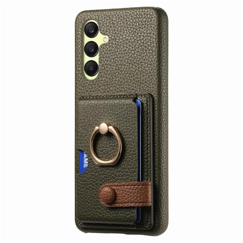 (Bottle ) Case For Samsung Galaxy A56 Ring Stand Card Slots Premium Textured Leather Green 764544198936