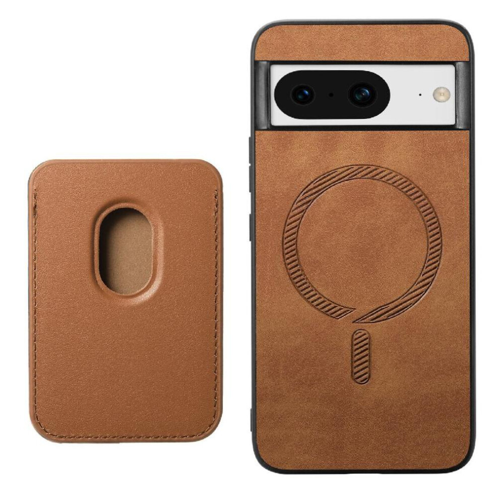 (Brown) Case For Google Pixel 8A Cardholder Strong Magnetic Attraction Detachable Cardholder Brown 764544201919