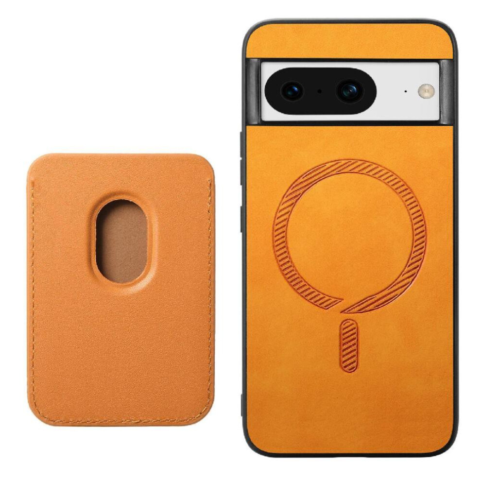 Gangxun (Yellow) Case For Google Pixel 8A Cardholder Strong Magnetic Attraction Detachable Cardholder Yellow