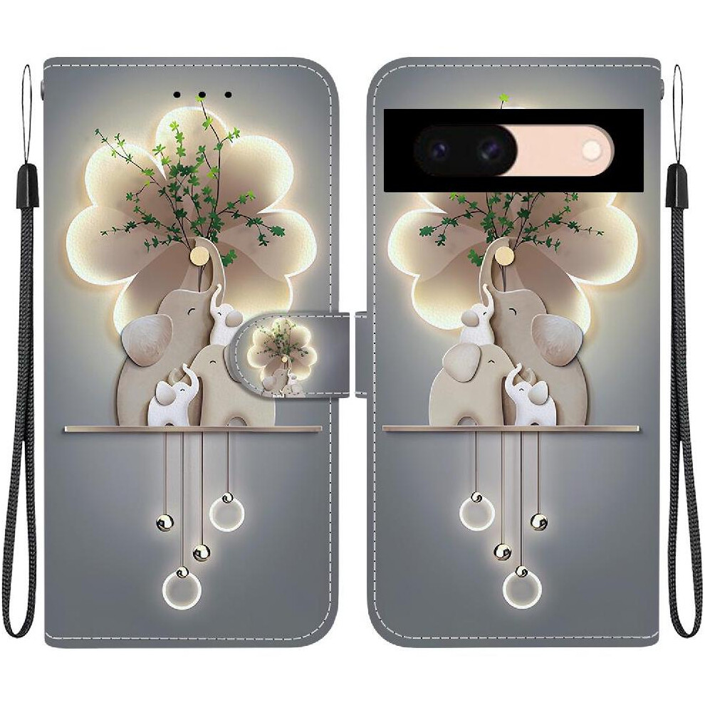 (C5 ) Flip Case For Google Pixel 8A Pu Leather Card Slot Kickstand Wallet Pattern Cover Card Slots 764544201971