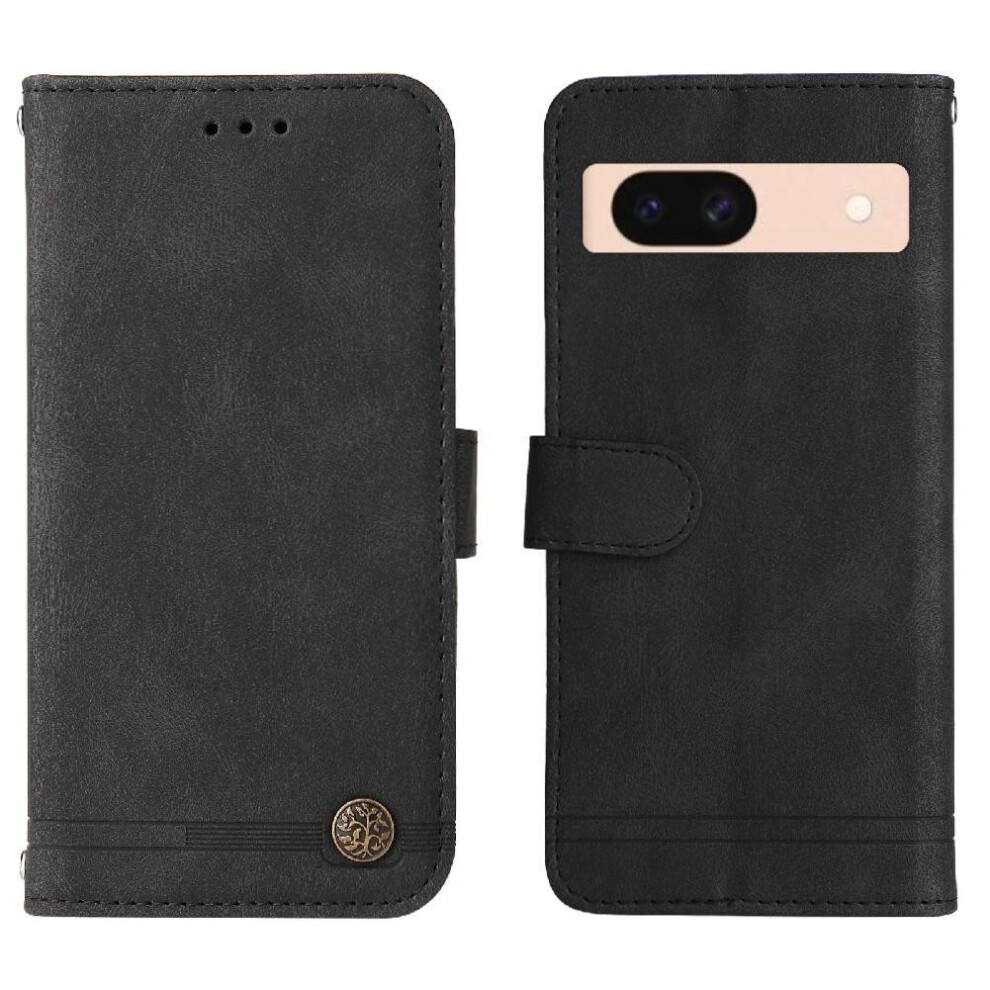 (Black) Case For Google Pixel 8A Leather Card Slot Holders Protective Cover Black 764544202107