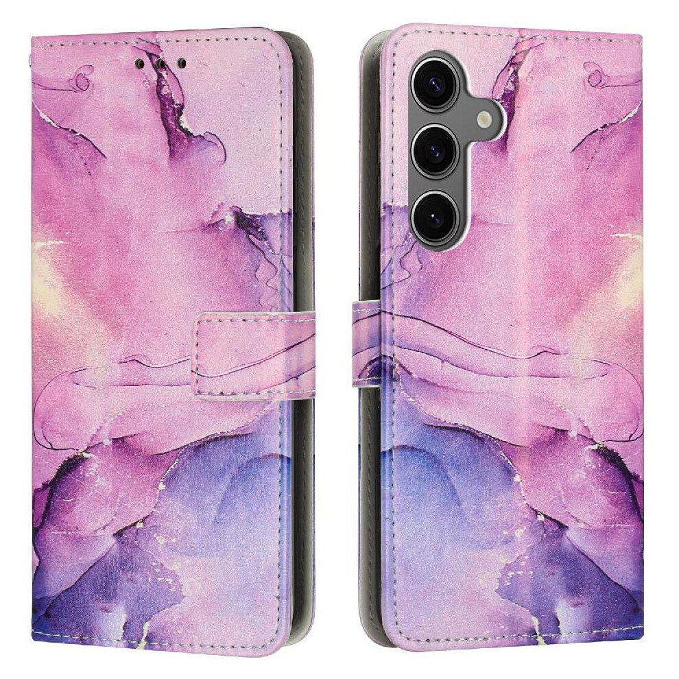 (Purple) Flip Case For Samsung Galaxy A16 5G Card Insertion Painted Marble Buckle Flap Wallet Case Purple 764544202787