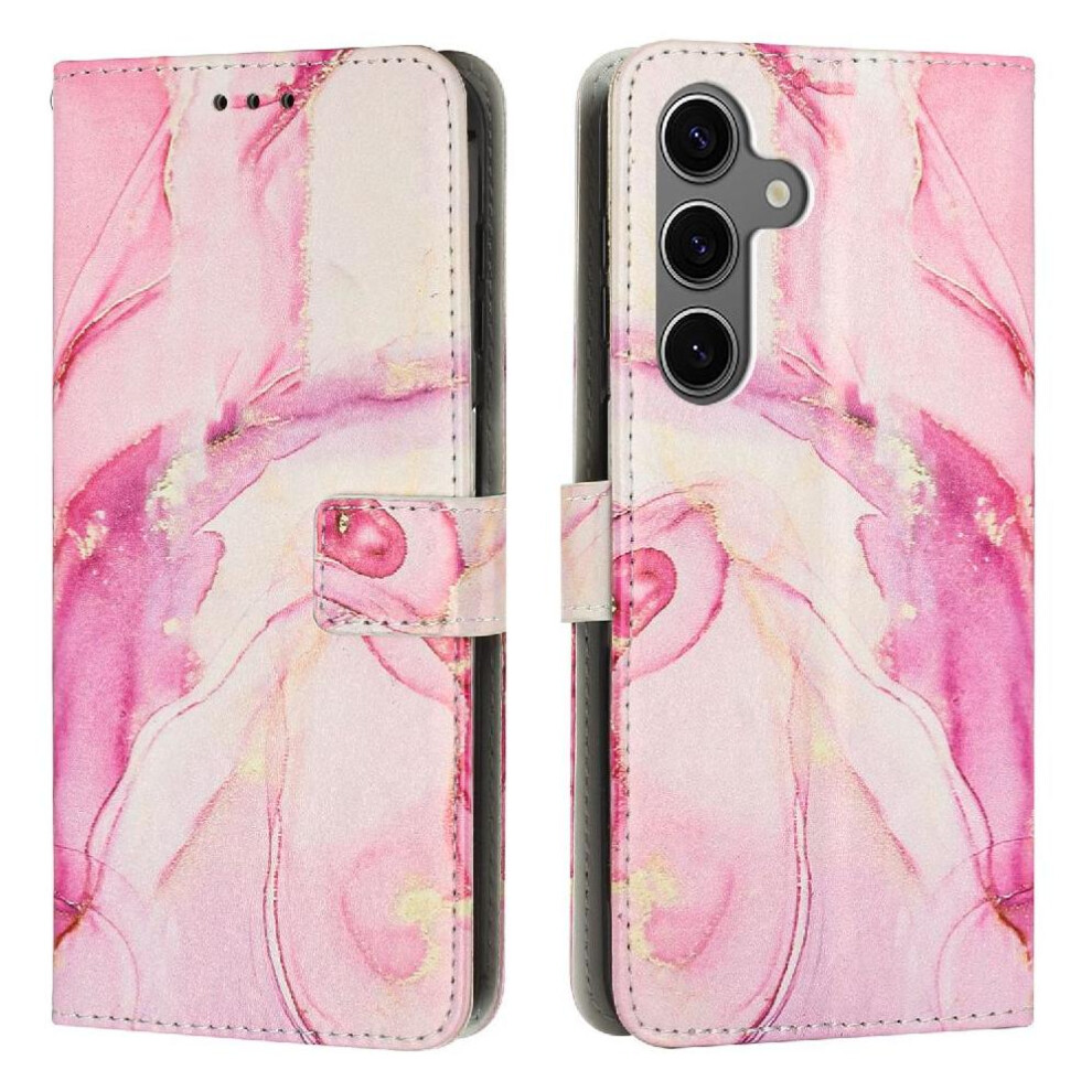 (Rose ) Flip Case For Samsung Galaxy A16 5G Card Insertion Painted Marble Buckle Flap Wallet Case Gold 764544202800