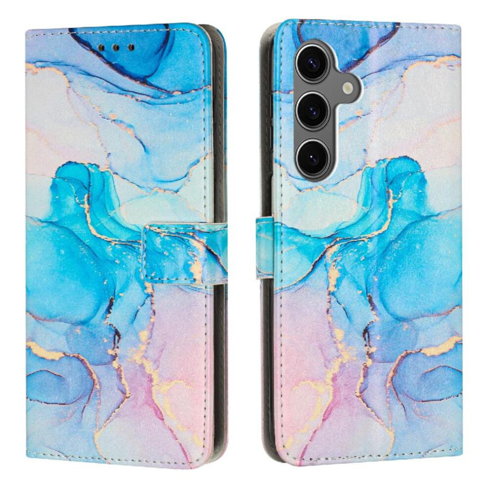 (Soft ) Flip Case For Samsung Galaxy A16 5G Card Insertion Painted Marble Buckle Flap Wallet Case Green 764544202794