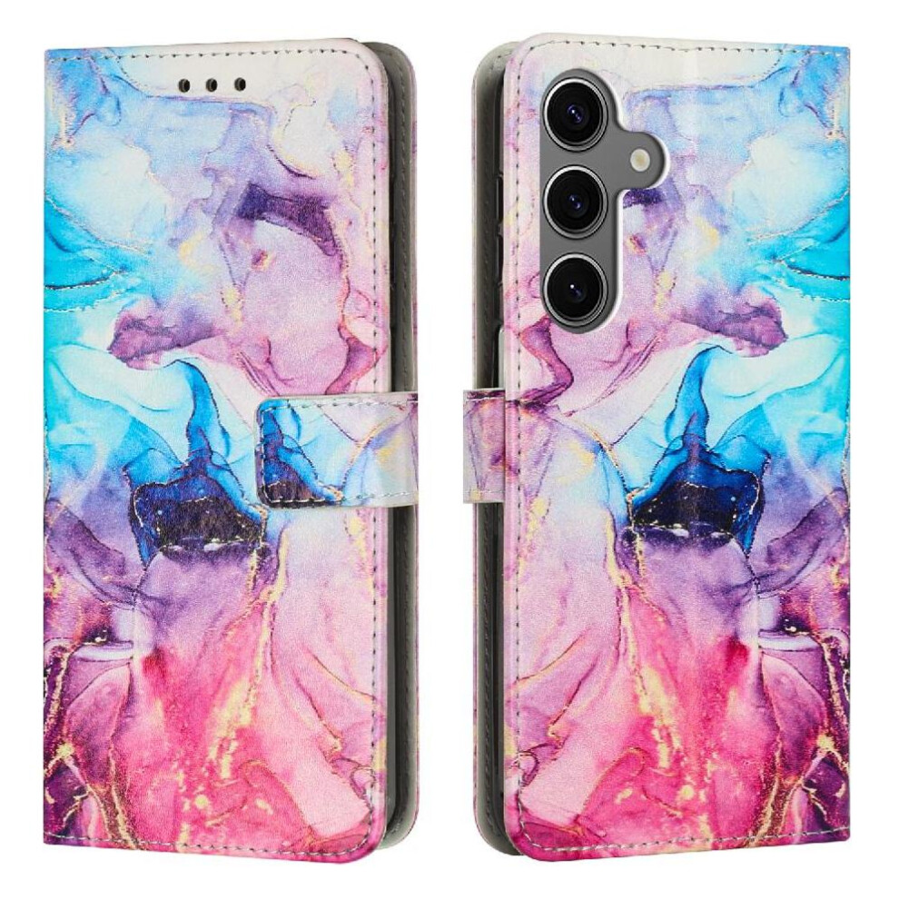 (Pinkish ) Flip Case For Samsung Galaxy A16 Buckle Flap Painted Marble Card Insertion Wallet Case Purple 764544202862