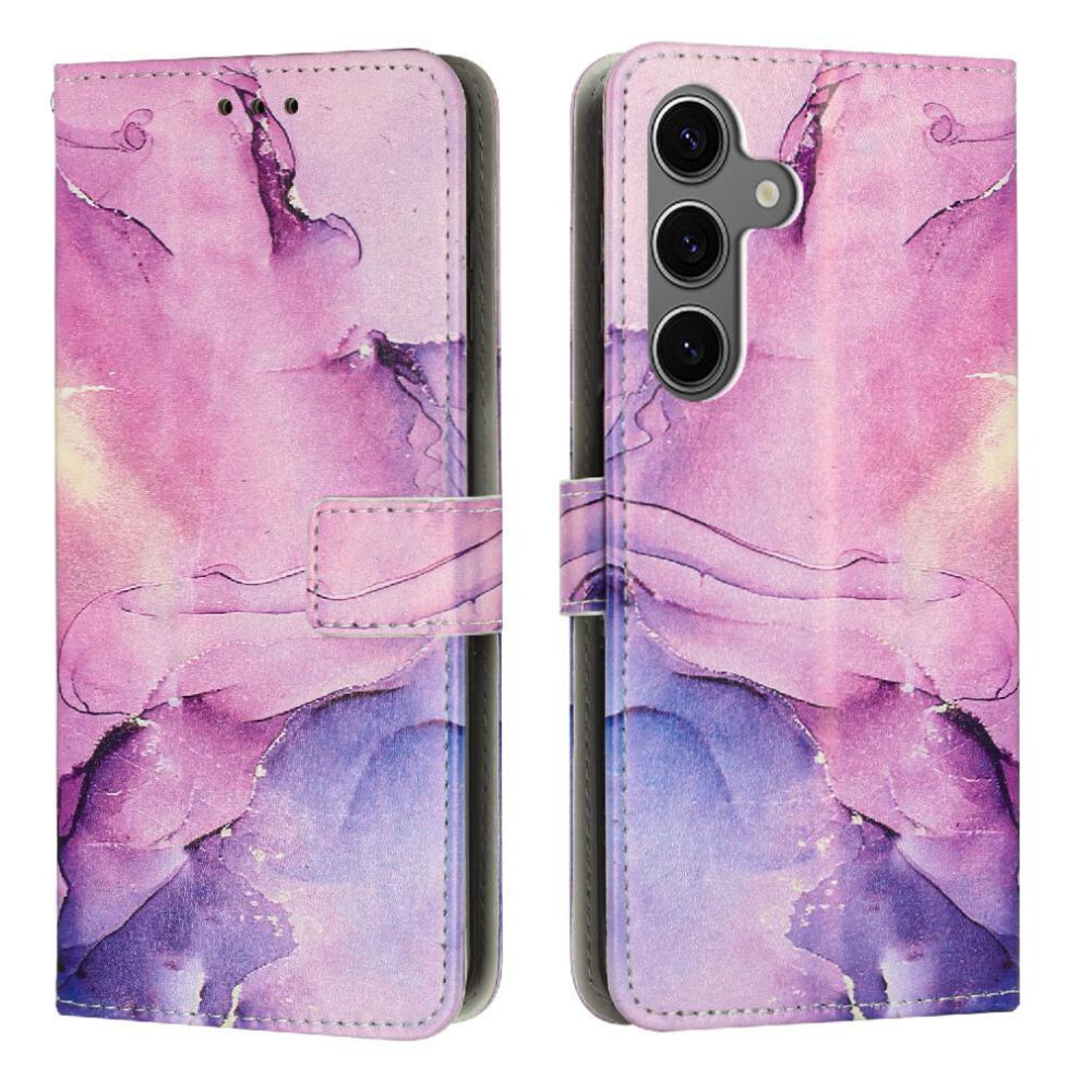 (Purple) Flip Case For Samsung Galaxy A16 Buckle Flap Painted Marble Card Insertion Wallet Case Purple 764544202831