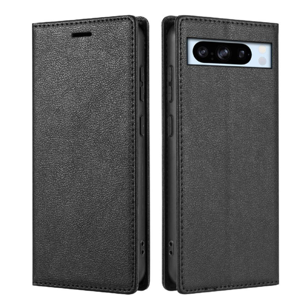(Black) Business Style Case For Google Pixel 8A Kickstand Magnetic Closure Shockproof Flip Case Card Holder Black 764544202923